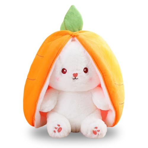 LGWJHCY Karotte Hase Kuscheltier, 25cm Plush Hasen Karotten, Flip Plüsch Spielzeug, Stofftier Plüsch Hasen Versteckspiel, Kuscheltier Osterhase Puppe Geschenk für Kinder von LGWJHCY