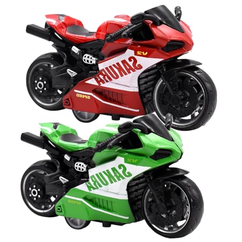 LGWJHCY Motorcycle Toy, 2PCS Model Motorcycle, High Simulation Motorcycle Model, The Perfect Models for Children Over 3 Years Old, Children's Toys with Multiple Functions von LGWJHCY