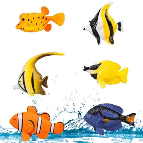 LGWJHCY Ocean Animals Spielzeug Figuren, Meer Tier Modell Spielzeug, Tropische Fische Ozean Tortendeko Unter dem Meer Partyzubehör für Geburtstag Dekoration, 6 Stück LGWJHCY Ocean Animals Spielzeug Figuren, Meer Tier Modell Spielzeug, Tropische Fische Ozean Tortendeko Unter dem Meer Partyzubehör für Geburtstag Dekoration, 6 Stück von LGWJHCY
