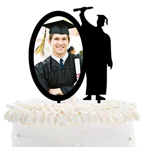 2022 Congrats Grad Cake Toppers - Schwarzer Acryl Bilderrahmen Grad Kuchenaufsatz - Klasse von 2022 Grad Party - College Graduation Party Dekorationen von LHCING