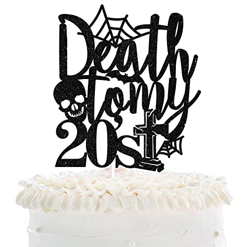 Tortenaufsatz "Death To My 20's Happy Birthday" – Rip Twenties Happy 30th Birthday, schwarzer Glitzer-Kuchenaufsatz – lustige Party-Dekorationen für Männer und Frauen von LHCING