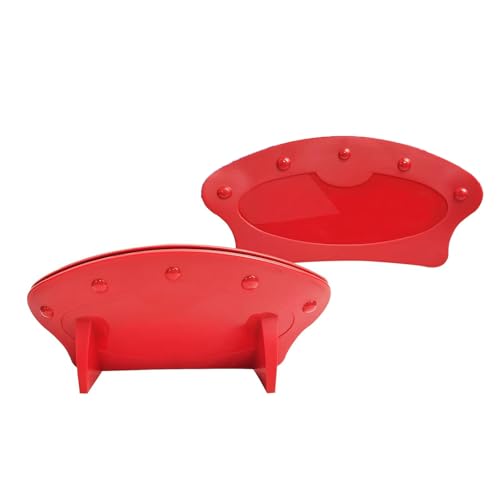 LHHDM 2 Stück Kartenhalter Kinder, Spielkartenhalter, Spielkartenhalter Kartenständer Holz, Holz Freisprech Kartenständer, für Kinder Erwachsene Senioren Behinderte (Red) von LHHDM