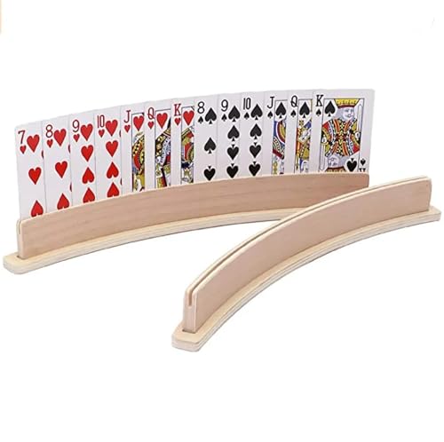 LHHDM Spielkartenhalter Holz, Spielkartenhalter, Kartenhalter Spielkarten, Holz Freisprech Kartenständer, Stehender Pokerhalter, Hände Poker Halter für Kinder Erwachsene Senioren (A) von LHHDM