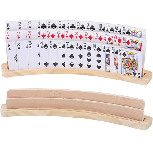 LHHDM Spielkartenhalter Holz, Spielkartenhalter, Kartenhalter Spielkarten, Holz Freisprech Kartenständer, Stehender Pokerhalter, Hände Poker Halter für Kinder Erwachsene Senioren (B) von LHHDM