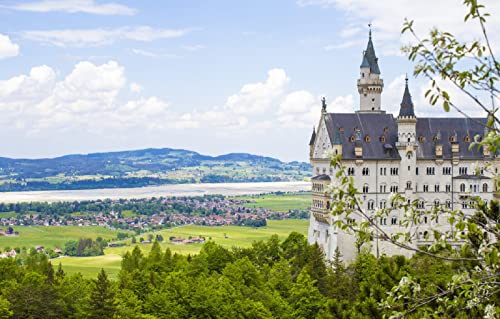 LHJOYSP Puzzle lustig 1000 Teile Stadtberg Schloss Frühling Deutschland Neuschwanstein Bayerische Alpen Neuschwanstein Schloss 75x50cm von LHJOY