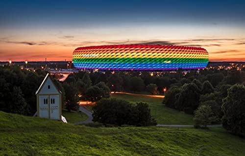 LHJOYSP lernspielzeug 3D Puzzle 1000 Teile City Sky Sunset Evening Allianz Arena Bayern Arena München, Deutschland 75x50cm von LHJOYSPSP