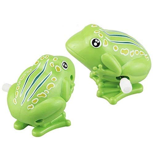 LHKJ 2 Stücke Frosch Spielzeug Set,Kunststoff Uhrwerk Frosch Gehendes Spielzeug für Kinder(Grün) von LHKJ