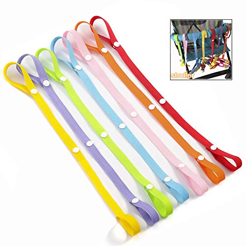 LHKJ 7 Stück Anti-Drop Strap Baby Spielzeug , Schnullerkette Baby Drop-Babyflasche Toy Kleiderbügel Gürtel mit für Kinderwagen von LHKJ