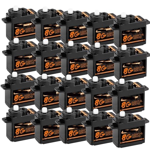 LHKQHRDL 1/5/10/20 stücke 8g Digital Servo Mini Servos for 1/24 RC Auto SCX24 K969 K989 K999(20pcs 8G) von LHKQHRDL