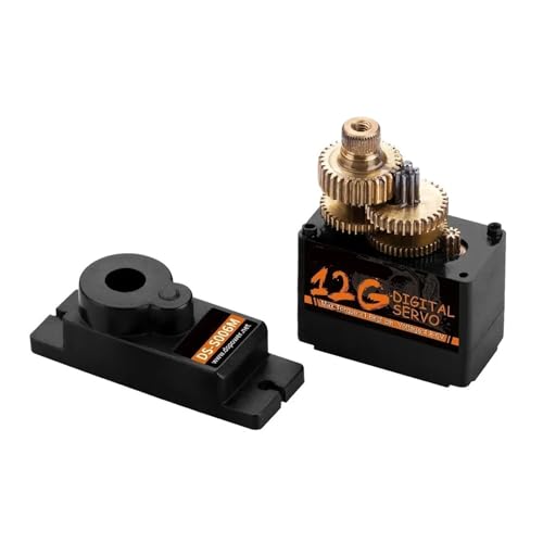 LHKQHRDL 1/5 stücke 9g 12g Metall/Kunststoff Getriebe Servo Motor for RC SG90 MG90S Auto(1pcs 12g S006M Black) von LHKQHRDL