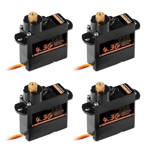 LHKQHRDL 4 Teile/los Digital Servo 4,3g Metall Getriebe Mini Servo 1 Stücke(4PCS 4.3g Servo) von LHKQHRDL