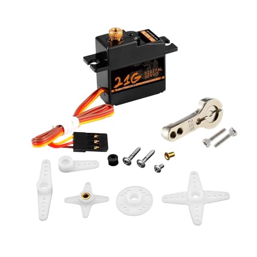 LHKQHRDL Bürstenloser Motor, Metallgetriebe, Digitalservo 21 g, 2 kg, 15 kg, 24 kg, 30 kg, 1 Stück(21g Digital Servo) von LHKQHRDL