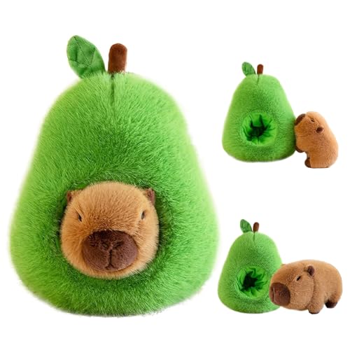 LHOEST Capybara Avocado Kuscheltier, 35cm Capybara Plüschtier Plushie 2 In 1, Süßes Wasserschwein Kuscheltier Stofftier, Capybara Lustige Kuscheltiere für Mädchen Kinder Plüschspielzeug Geschenke LHOEST Capybara Avocado Kuscheltier, 35cm Capybara Plüschtier Plushie 2 In 1, Süßes Wasserschwein Kuscheltier Stofftier, Capybara Lustige Kuscheltiere für Mädchen Kinder Plüschspielzeug Geschenke von LHOEST