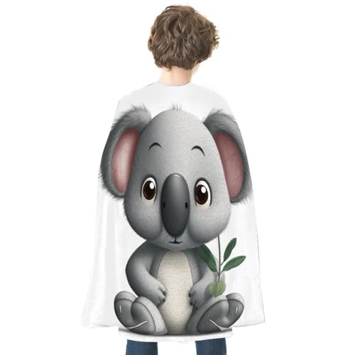 LHOKDR Umhang für Erwachsene, Halloween, Weihnachten, Cosplay, Hexenumhang, Unisex, Halloween-Umhang, Cartoon-Koala-Druck, Umhang von LHOKDR