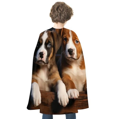 LHOKDR Umhang für Erwachsene, Halloween, Weihnachten, Cosplay, Hexenumhang, Unisex, Halloween-Umhang, Welpen, Hunde, Haustiere, Tier-Aufdruck von LHOKDR