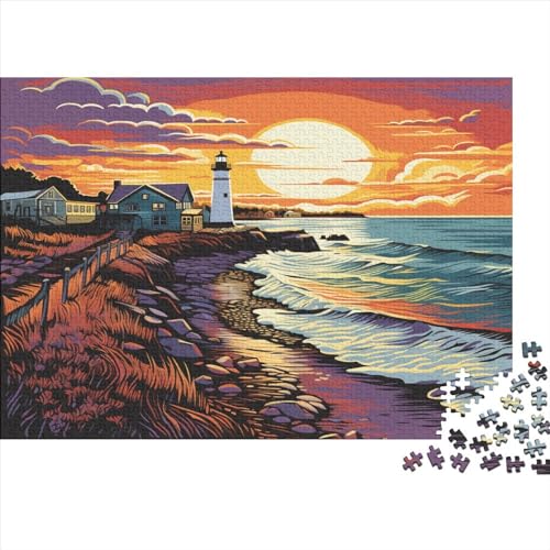 Coastal Lighthouses 300 Stück Puzzles Puzzlespiel Qualität Verlässlich Lighthouses and Shores Und Kinder in Bewährter Lernspiel Kinder Ab 14 Jahren 300pcs (40x28cm) von LHOUIYERTE