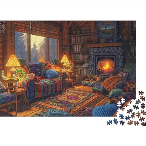 Country House 1000 Teile Puzzle Puzzlespiel Qualität Verlässlich Tranquil House Und Kinder in Bewährter Buntes Legespiel Erwachsenenpuzzle Ab 14 Jahren 1000pcs (75x50cm) von LHOUIYERTE