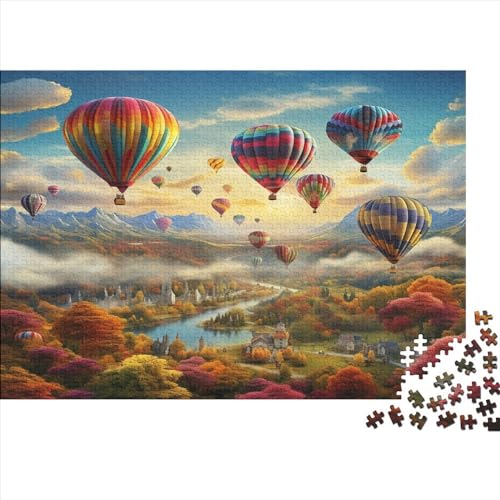 Hot Air Balloon 1000 Stück Puzzles Für Erwachsene Qualität Verlässlich Flying Balloons Für Die Ganze Familie Buntes Legespiel Kinder Ab 14 Jahren 1000pcs (75x50cm) von LHOUIYERTE