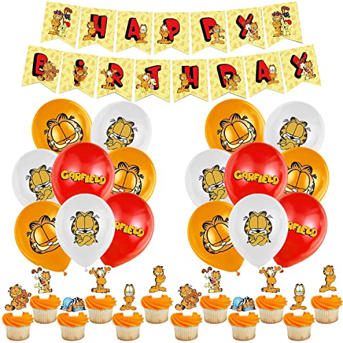 Geburtstagsdeko 25 Pcs,Party Dekoration, Latexballon,Geburtstag Banner,Cake Topper,Party Luftballons Dekoration,Kinder Cartoon Animation Geburtstag Deko von LHYQDM