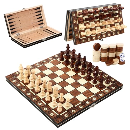 Magnetisches Schachspiel, 3-in-1- Schachbrett Holz, 29 x 29 cm Schachspiel Magnetisch, Faltbares schachspiel, Schach für Kinder, Chess Board für Partys, Familienaktivitäten, guter Begleiter für Reisen Magnetisches Schachspiel, 3-in-1- Schachbrett Holz, 29 x 29 cm Schachspiel Magnetisch, Faltbares schachspiel, Schach für Kinder, Chess Board für Partys, Familienaktivitäten, guter Begleiter für Reisen von LIAILA