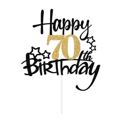 LIANRISES Tortendeko 70 Geburtstag Mann Frau, Cake Topper 70. Geburtstag, Schwarz und Gold LIANRISES Tortendeko 70 Geburtstag Mann Frau, Cake Topper 70. Geburtstag, Schwarz und Gold von LIANRISES