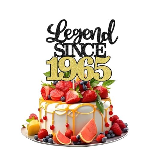 LIANRISES Legend SINCE 1965, Tortendeko 60 Geburtstag Frau Mann, Cake Topper 60. Geburtstag, Schwarz und Gold LIANRISES Legend SINCE 1965, Tortendeko 60 Geburtstag Frau Mann, Cake Topper 60. Geburtstag, Schwarz und Gold von LIANRISES