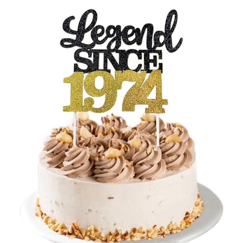 LIANRISES Legend SINCE 1974, Tortendeko 51 Geburtstag Frau Mann, Cake Topper 51. Geburtstag, Schwarz und Gold LIANRISES Legend SINCE 1974, Tortendeko 51 Geburtstag Frau Mann, Cake Topper 51. Geburtstag, Schwarz und Gold von LIANRISES