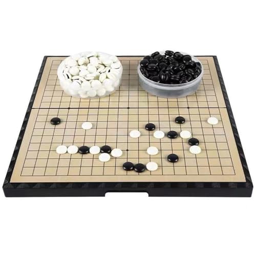 LIANTIAN Go-Brett, großes magnetisches Go-Spielset aus PVC-Material mit Schachfiguren aus Kunststoff, zusammenklappbares chinesisches Weiqi für Wettbewerbe, Freizeitunterhaltung(Yellow+Black,Type F) von LIANTIAN