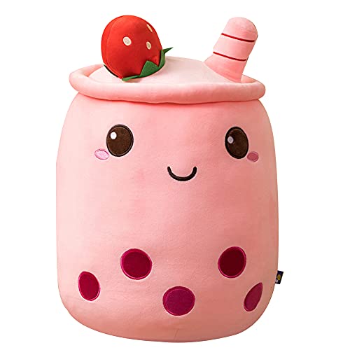 Bubble Tea Plüschtier, Boba Plüsch Kissen Kreatives Bubble Tea Plüschtier Gefüllte Milchtee Soft Doll Tea Cup Kissen Plüschpuppen Geburtstagsgeschenk Kinderspielzeug Geschenk für Weihnachten, 50cm von LICHENGTAI