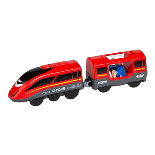 Elektrische Eisenbahn, Elektrische Lok Holzeisenbahn Zug Elektrische Hohe Geschwindigkeit Spielzeug Zug für Holzeisenbahn Bahn, Weihnachtszug Zug Fensterdeko Geschenke für Kinder Jungen Mädchen von LICHENGTAI