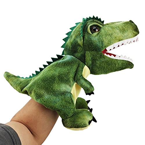 Flauschige Dinosaurier Handpuppe, Dinosaurier Kopf Handpuppe Kinder Plüschtier-Tierpuppen mit beweglichem Mund Handspielpuppe Dinosaurier Kuscheltier Spielzeug für Babys und Kleinkinder, 25CM von LICHENGTAI