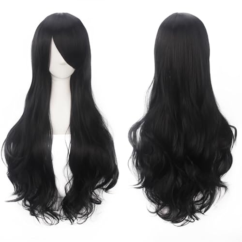 LICHENGTAI Anime Cosplay Perücke Lange Locken Perücken Natürlich Pony Wig Lange Geflochtene Perücke für Damen Frauen Mädchen, für Halloween Party Cosplay Events, Anime Ausstellung, Alltag von LICHENGTAI