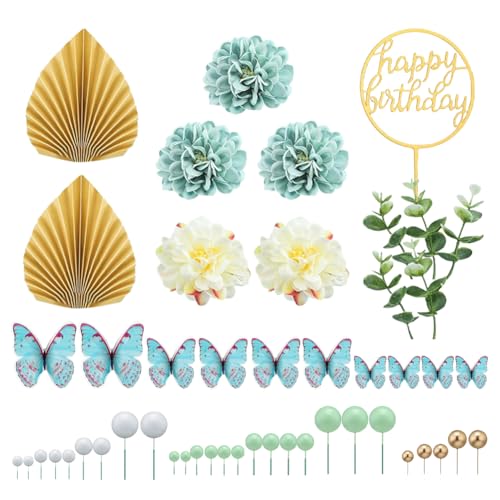 LICHENGTAI Boho Cake Topper, 50 Stück 3D Cupcake Topper dreidimensional schmetterlinge deko torte Cupcake Topper Party Dekorationen für Geburtstag Hochzeit Valentinstag Baby Party von LICHENGTAI