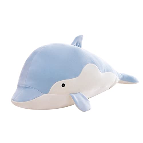 LICHENGTAI Delfin Plüschtier, Simulationsdelphin Plüschtiere Delfin Kuscheltier Delphin Kissen Schöne Gefüllte Weiche Tier Umarmungskissen Delphin Puppen Spielzeug für Kinder Geburtstagsgeschenk, Blau von LICHENGTAI