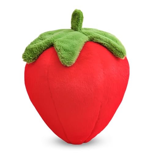 LICHENGTAI Erdbeer Plüschtier, Cute Fruit Shaped Obst Kissen Weiche Couch Bett Sitzkissen Simulation Erdbeer Plüschtier Cushion Home Dekorationen für Kinder Jungen Mädchen von LICHENGTAI