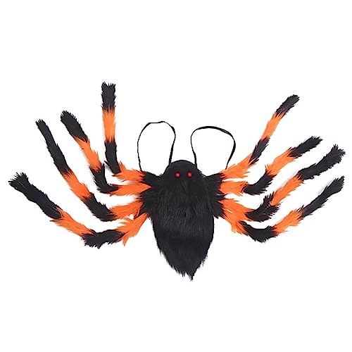 LICHENGTAI Halloween Spinnenrucksack für Kinder Erwachsene, Haarige Spinne Rucksack Süßigkeitentasche Horror Plüsch Spinnendekoration Kostümzubehör für Halloween Karneval Party von LICHENGTAI