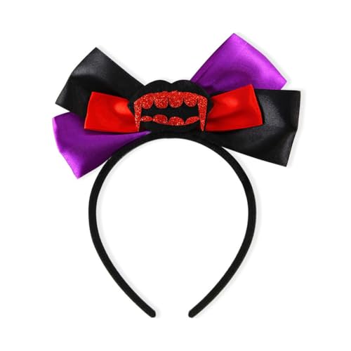 LICHENGTAI Halloween Stirnbänder, Haarband mit Schleife Schädel Haarreif Damen Stirnband Kürbis Haarband Haar Accessoires für Cosplay Halloween Kostüm Party Fraue von LICHENGTAI