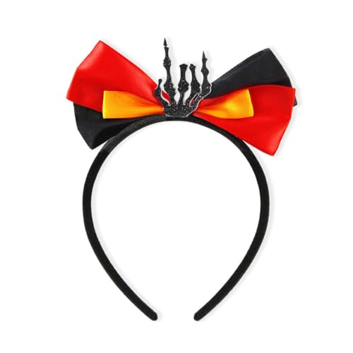 LICHENGTAI Halloween Stirnbänder, Haarband mit Schleife Schädel Haarreif Damen Stirnband Kürbis Haarband Haar Accessoires für Cosplay Halloween Kostüm Party Fraue von LICHENGTAI