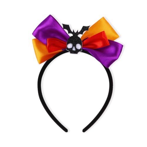 LICHENGTAI Halloween Stirnbänder, Haarband mit Schleife Schädel Haarreif Damen Stirnband Kürbis Haarband Haar Accessoires für Cosplay Halloween Kostüm Party Fraue von LICHENGTAI