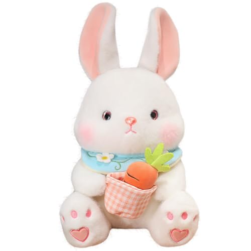 LICHENGTAI Hase mit Karotte Stofftier, Niedliches Stoffkaninchen Spielzeug Osterhase Kuscheltier Kaninchen Plüsch Kissen Ausgestopftes Tier Plüschkissen Geburtstagsgeschenke für Kinder und Erwachsene von LICHENGTAI