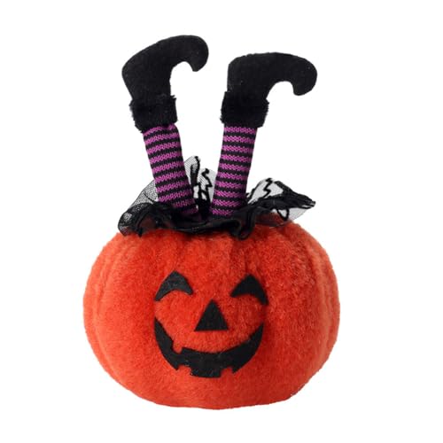 LICHENGTAI Hexenbein Halloween Dekorationen, Hexenbein Kürbispuppe Desktop Ornament Gestreifte Hexenbein Kürbispuppe für Halloween Partys Dekorationen Requisiten von LICHENGTAI