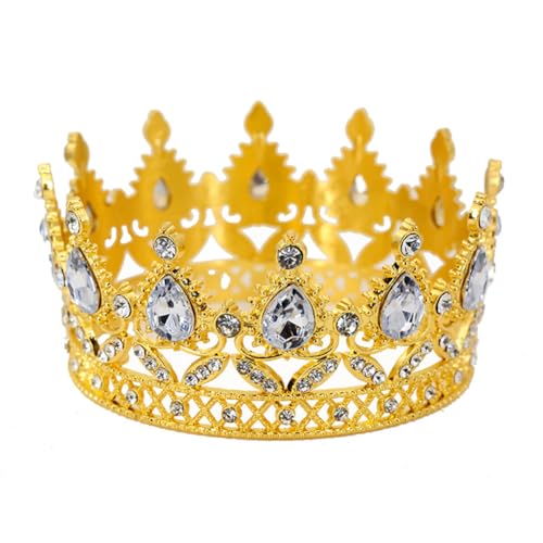 LICHENGTAI Krone Tortendeko, Vintage King Prinzessin Strass Krone Kuchen Topper Dekoration Wiederverwendbare Cake Topper Tortendeko für Geburtstag Party Hochzeit Kuchen Prinzessin Kopfschmuck Zubehör von LICHENGTAI