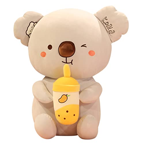 LICHENGTAI Kuscheltier Koala mit Bubble Tea Plüschtier, Cartoon Koala Stofftier Riesiges Flauschiges Plüschtiere Plüsch Koala Ausgestopftes Tier Geburtstagsgeschenk für Kinder Jungen Mädchen von LICHENGTAI