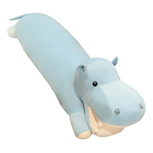 LICHENGTAI Kuscheltier Nilpferd 88cm, Lange Kawaii Nilpferd Plüschtier Stofftier Superweiches Plüsch Puppe Tier Kissen Wilde Tiere Plüsch Spielzeug Geburtstagsgeschenk für Mädchen und Jungen von LICHENGTAI