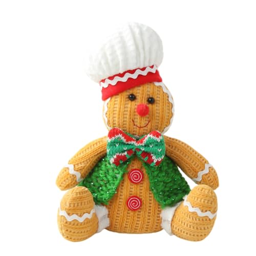 LICHENGTAI LED Lebkuchenmann Kuscheltiere, Christmas Gingerbread Man Puppe Handgemachte Weihnachten Lebkuchenmann Stuffed Plüsch Ornament Weihnachtsdekoration Geschenk für Kinder Erwachsene von LICHENGTAI