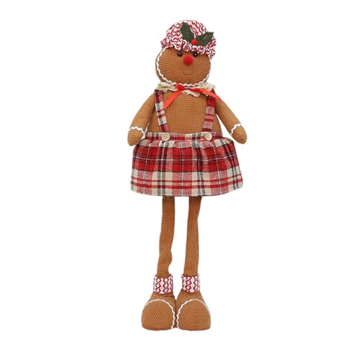 LICHENGTAI Lebkuchenmann Kuscheltier Niedliches Gingerbread Man Ornament Handgemachte Weihnachten Lebkuchenmann Stuffed Plüsch Puppe Plüsch Geschenke für Kinder Jungen Mädchen von LICHENGTAI