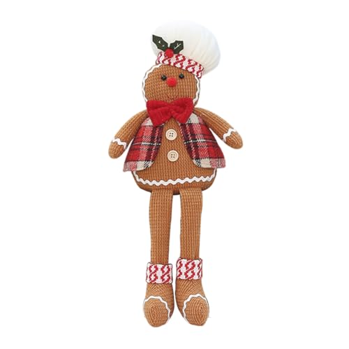 LICHENGTAI Lebkuchenmann Kuscheltier Niedliches Gingerbread Man Ornament Handgemachte Weihnachten Lebkuchenmann Stuffed Plüsch Puppe Plüsch Geschenke für Kinder Jungen Mädchen von LICHENGTAI