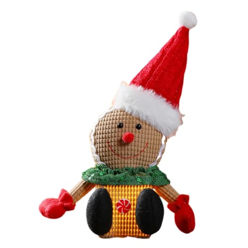 LICHENGTAI Lebkuchenmann Puppe Mit LED, Christmas Gingerbread Man Doll Handgemachte Weihnachten Lebkuchenmann Stuffed Plüsch Ornament Dekoration Geschenk für Kinder Erwachsene von LICHENGTAI