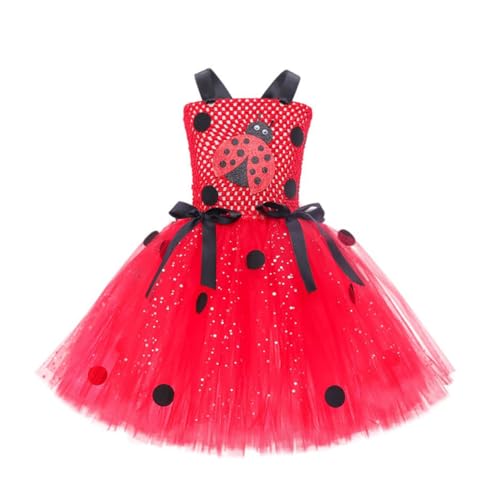 LICHENGTAI Mädchen Prinzessin Kleid, Kinder Mädchen Pailletten Tüll Rock Frauen Ärmellos Partykleid Halloween Outfit Cosplay Kostüm für Weihnachten Halloween Karneval Cosplay von LICHENGTAI