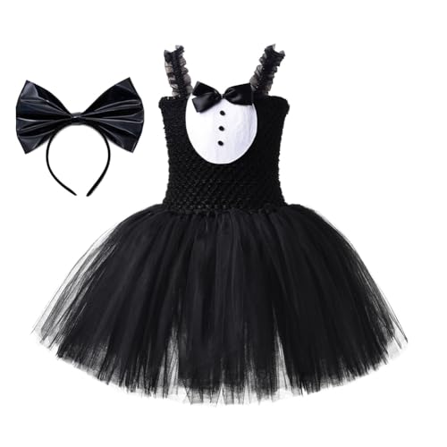 LICHENGTAI Mädchen Prinzessin Kleid, Prinzessinnenkleid mit Schleife Tüllrock Abendkleid Tutu Kleid Partykleid Set Cosplay Kostüm für Geburtstag Verkleidung Party Karneval Abendkleid von LICHENGTAI